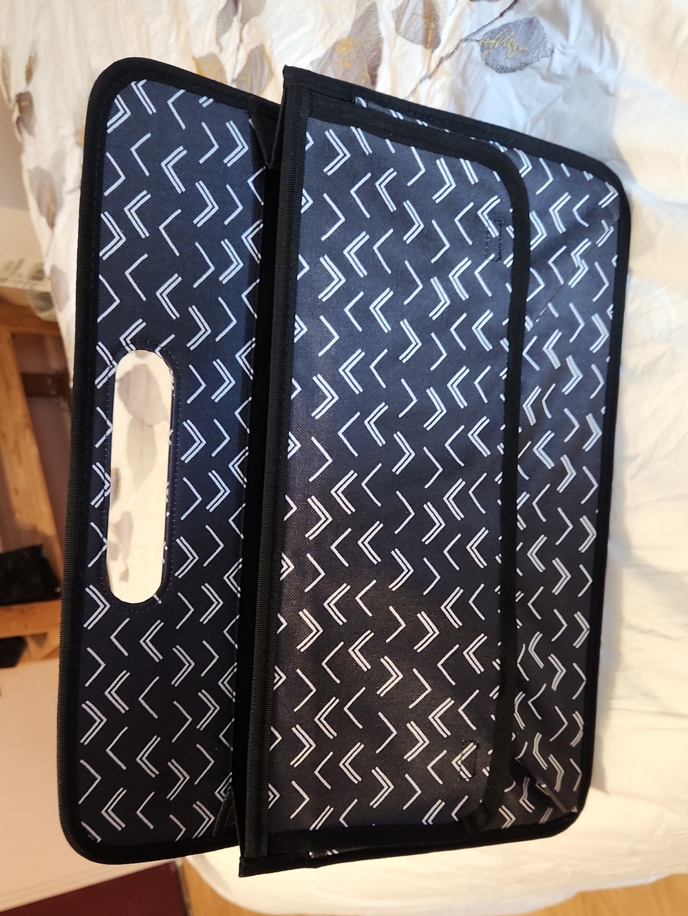 Black & White Chevron Foldable Storage Bin - Thirty One